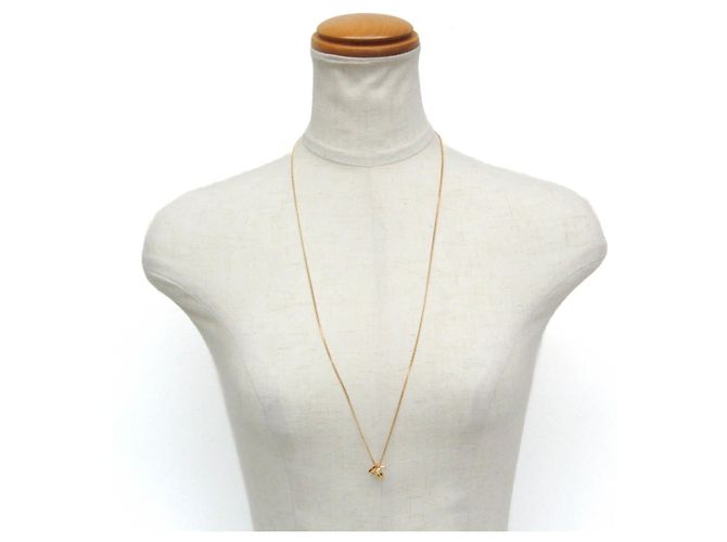 Collana pendente placcata in oro con logo Yves Saint Laurent YSL - vista 8