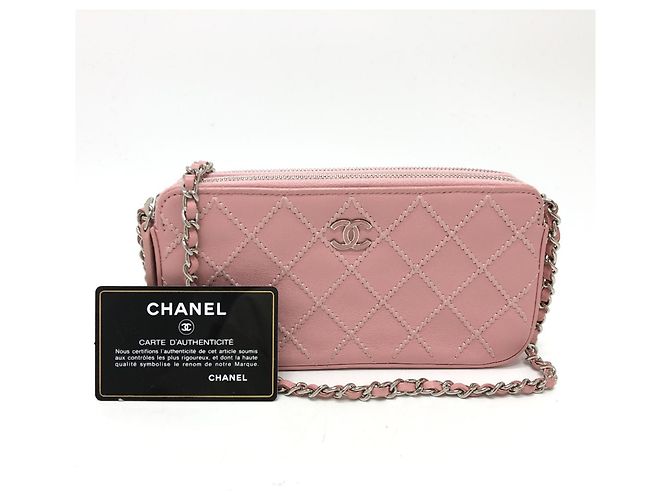 Borsa a spalla in pelle rosa Chanel A82527 - vista 16