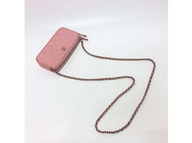 Borsa a spalla in pelle rosa Chanel A82527 - vista 6