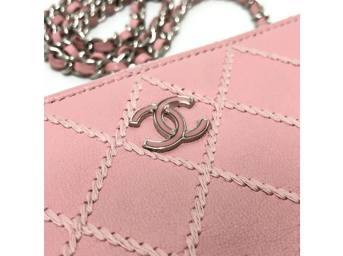 Borsa a spalla in pelle rosa Chanel A82527 - vista 9