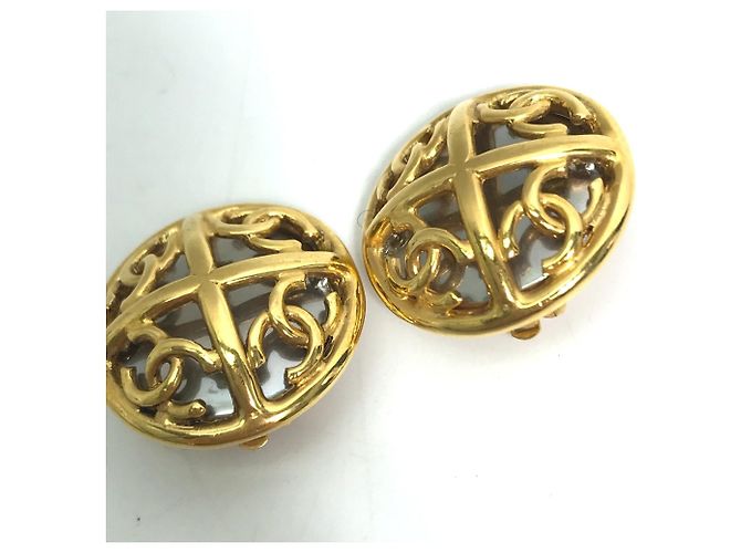 Vintage Gold Clip Ohrringe Chanel 93P Golden - Ansicht 2
