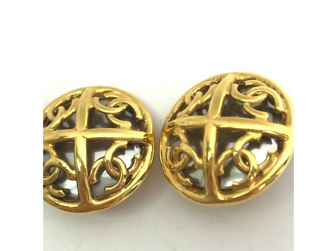 Vintage Gold Clip Ohrringe Chanel 93P Golden - Ansicht 3