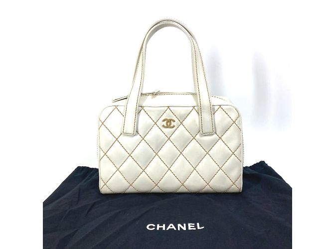 Chanel Vintage Mini Duffle Tasche Weiß - Ansicht 16