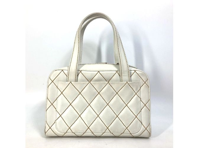 Chanel Vintage Mini Duffle Tasche Weiß - Ansicht 2