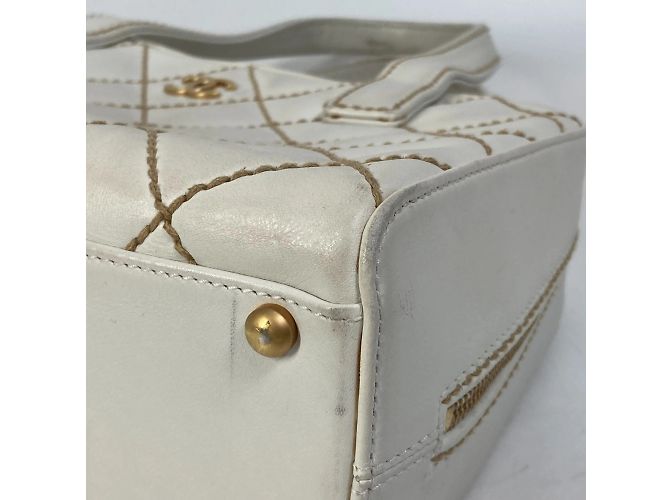 Chanel Vintage Mini Duffle Tasche Weiß - Ansicht 6