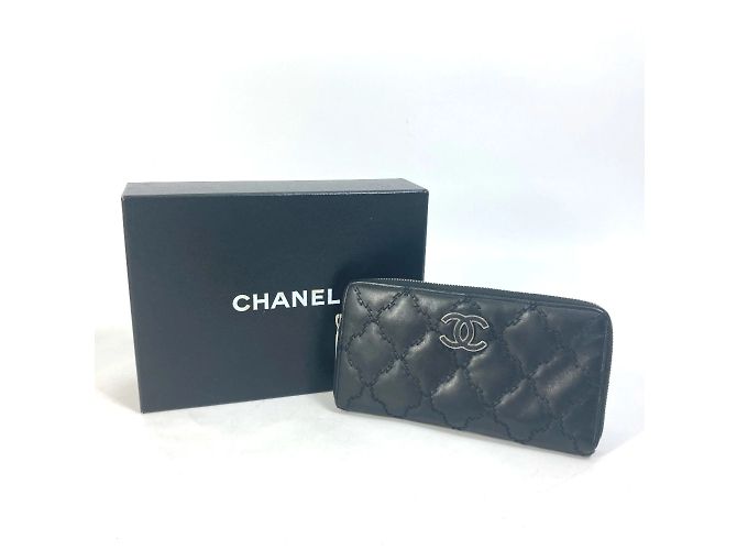 Chanel CC Reißverschluss Langbörse Schwarz - Ansicht 16