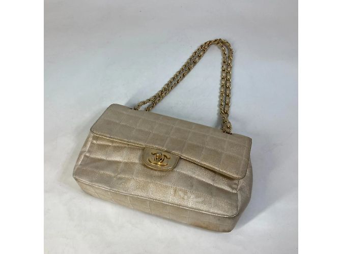 Borsa a tracolla Chanel CC Mark Double Chain Beige - vista 10