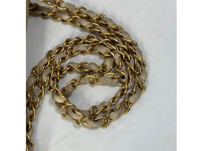 Borsa a tracolla Chanel CC Mark Double Chain Beige - vista 11