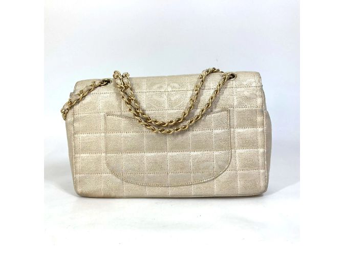 Borsa a tracolla Chanel CC Mark Double Chain Beige - vista 2