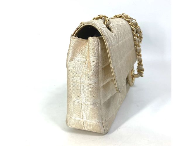 Borsa a tracolla Chanel CC Mark Double Chain Beige - vista 3