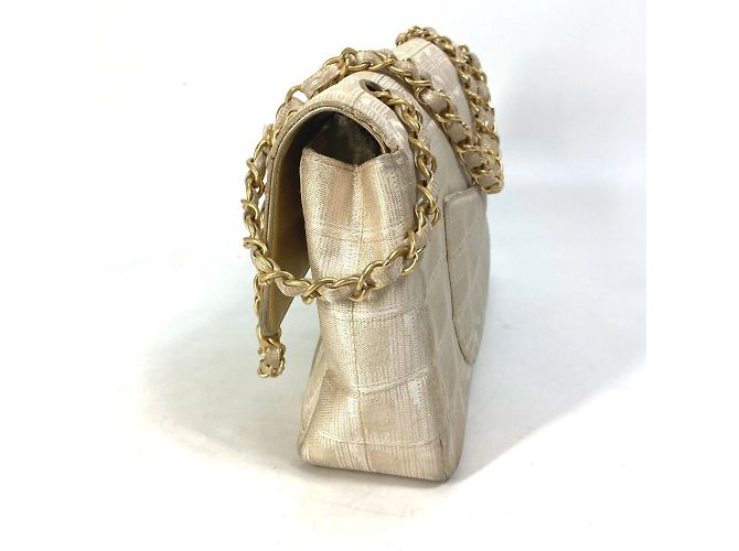Borsa a tracolla Chanel CC Mark Double Chain Beige - vista 4