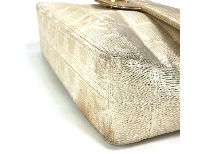 Borsa a tracolla Chanel CC Mark Double Chain Beige - vista 6