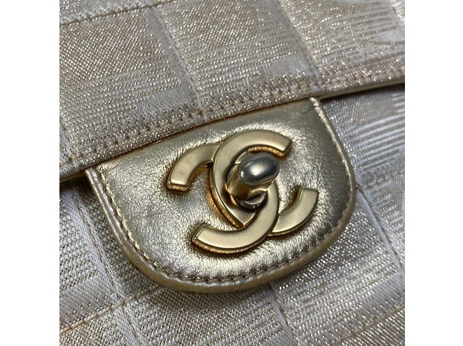 Borsa a tracolla Chanel CC Mark Double Chain Beige - vista 9