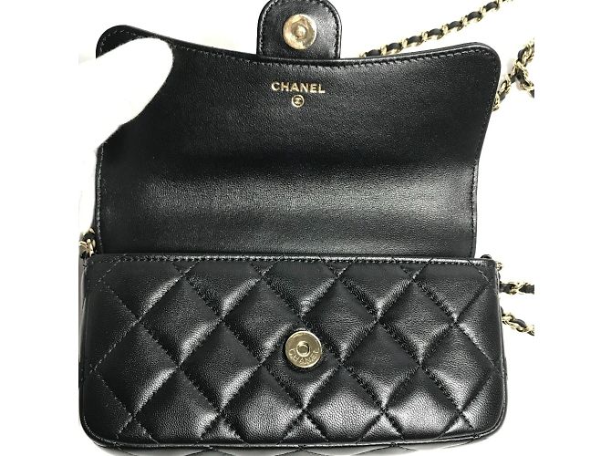 Custodia per telefono portafoglio Chanel AP2096 CC Mark Nero - vista 11