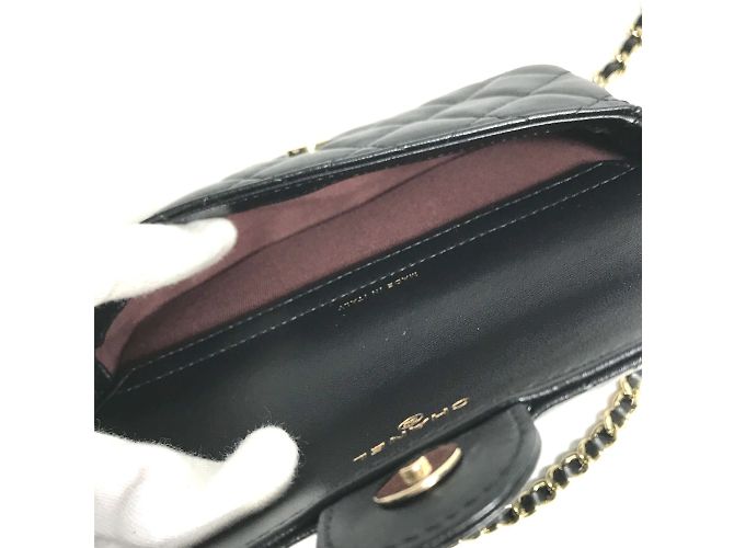 Custodia per telefono portafoglio Chanel AP2096 CC Mark Nero - vista 12