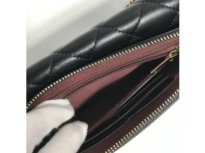 Custodia per telefono portafoglio Chanel AP2096 CC Mark Nero - vista 13