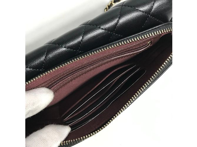 Custodia per telefono portafoglio Chanel AP2096 CC Mark Nero - vista 14