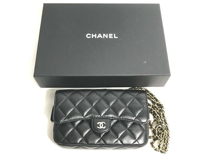 Custodia per telefono portafoglio Chanel AP2096 CC Mark Nero - vista 8