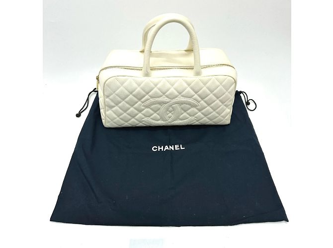 Borsa a mano matelassé Chanel CC Mark Bianco - vista 16