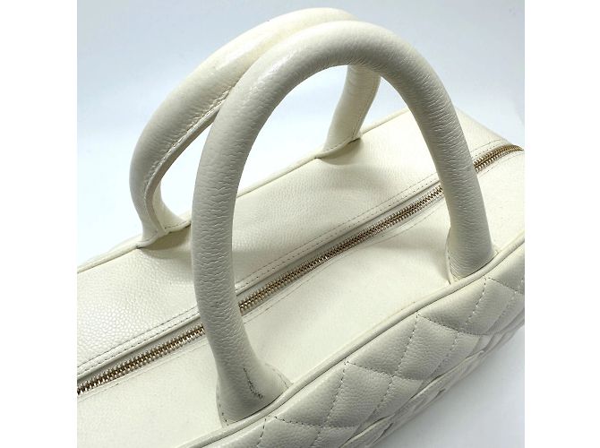 Borsa a mano matelassé Chanel CC Mark Bianco - vista 7