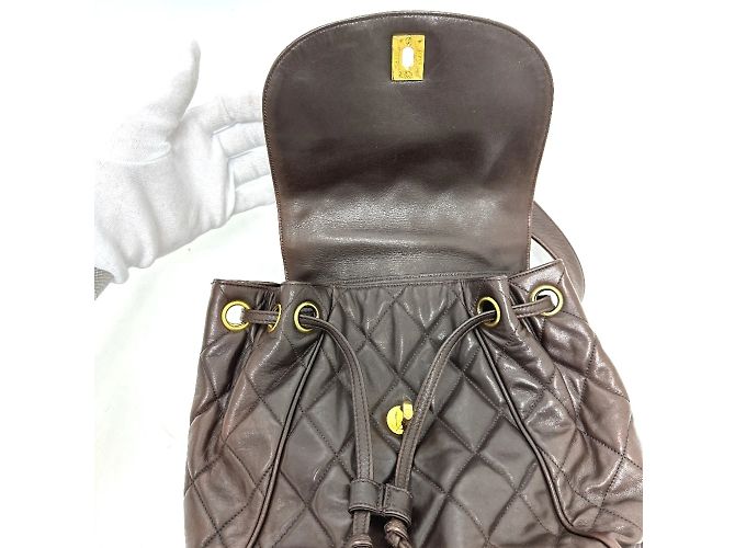 Zaino Chanel CC Mark Chain Marrone - vista 10