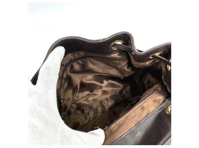 Zaino Chanel CC Mark Chain Marrone - vista 12