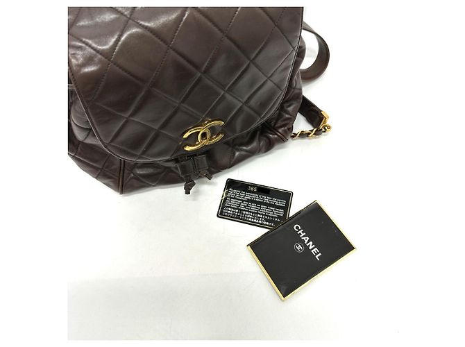 Zaino Chanel CC Mark Chain Marrone - vista 15
