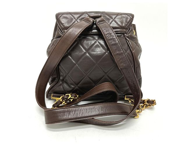 Zaino Chanel CC Mark Chain Marrone - vista 2