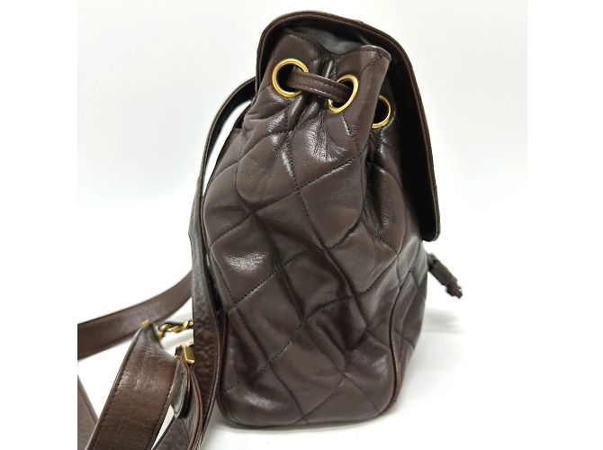 Zaino Chanel CC Mark Chain Marrone - vista 4