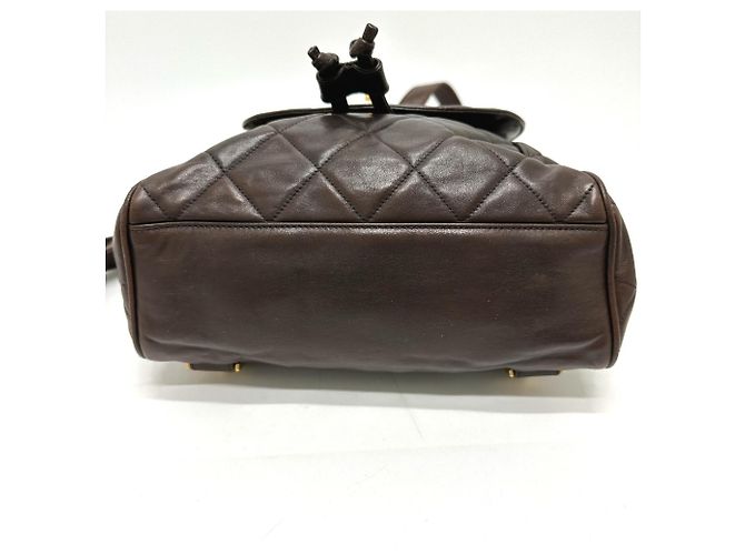 Zaino Chanel CC Mark Chain Marrone - vista 5