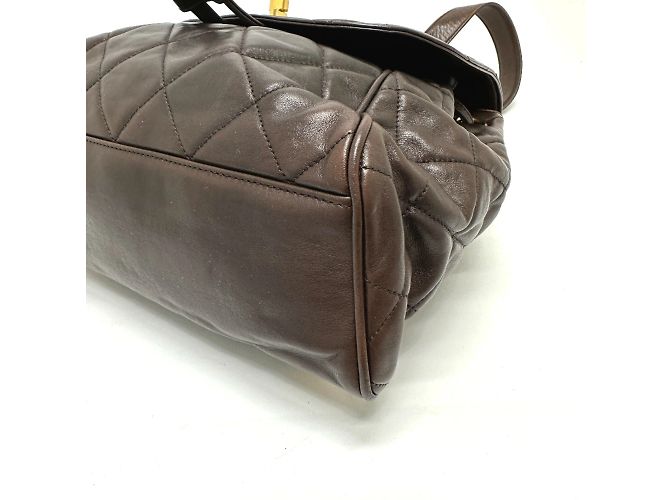 Zaino Chanel CC Mark Chain Marrone - vista 6