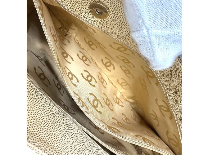 Chanel Beiger Leder Tote Bag - Ansicht 12