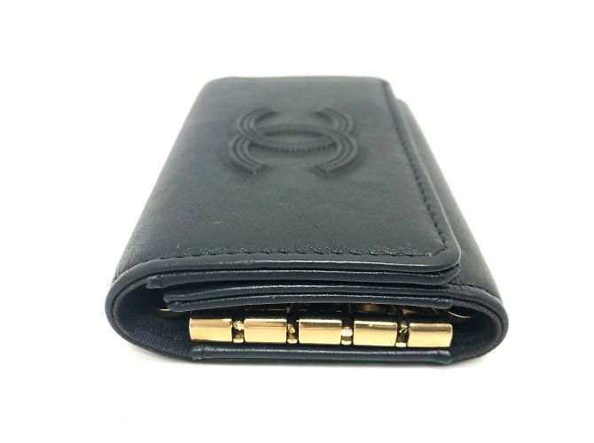 Llaveiro de cuero negro Chanel - vista 3