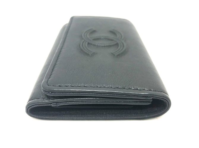 Llaveiro de cuero negro Chanel - vista 4