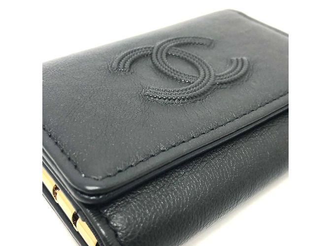 Llaveiro de cuero negro Chanel - vista 6