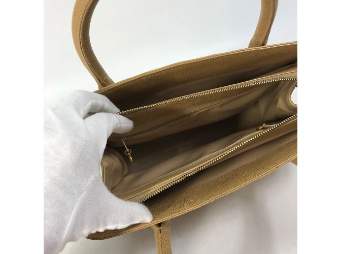 Borsa a mano in pelle beige Chanel - vista 10