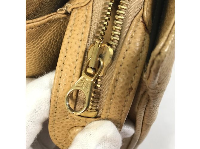 Borsa a mano in pelle beige Chanel - vista 15