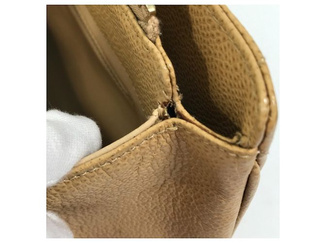 Borsa a mano in pelle beige Chanel - vista 16