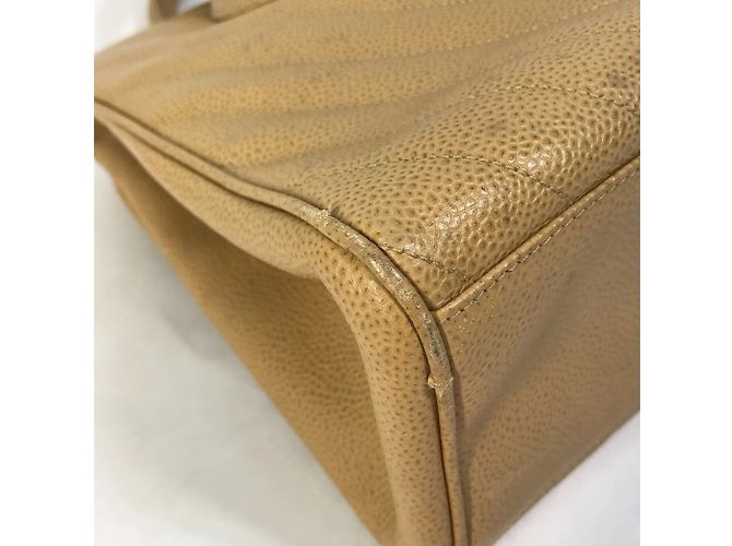 Borsa a mano in pelle beige Chanel - vista 5