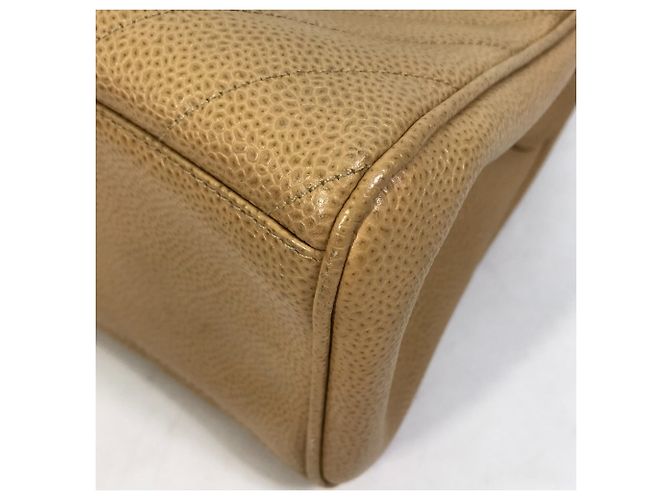 Borsa a mano in pelle beige Chanel - vista 6