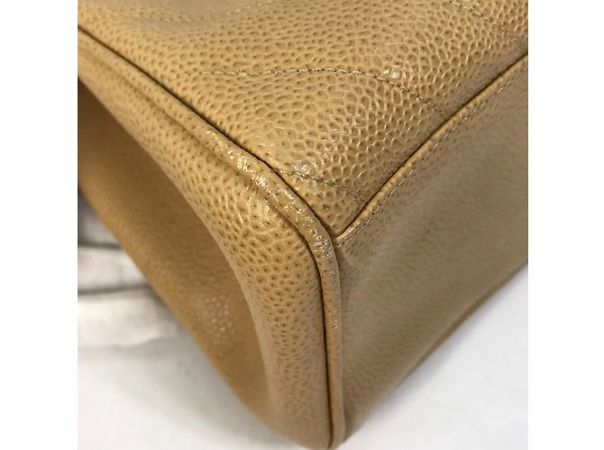 Borsa a mano in pelle beige Chanel - vista 7