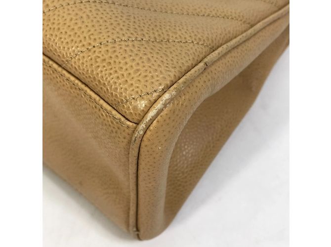 Borsa a mano in pelle beige Chanel - vista 8