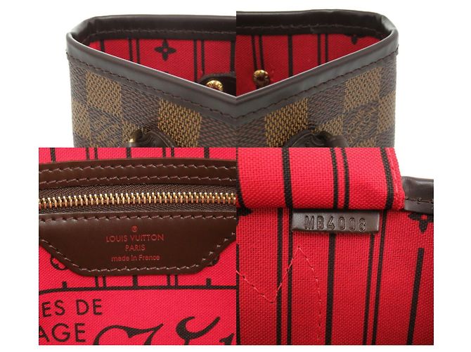 Borsa Tote Louis Vuitton Neverfull PM Damier Marrone - vista 10