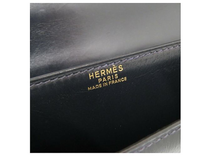 Hermès Borsa a spalla in vitello box navy con frange Hermes Blu navy - vista 10