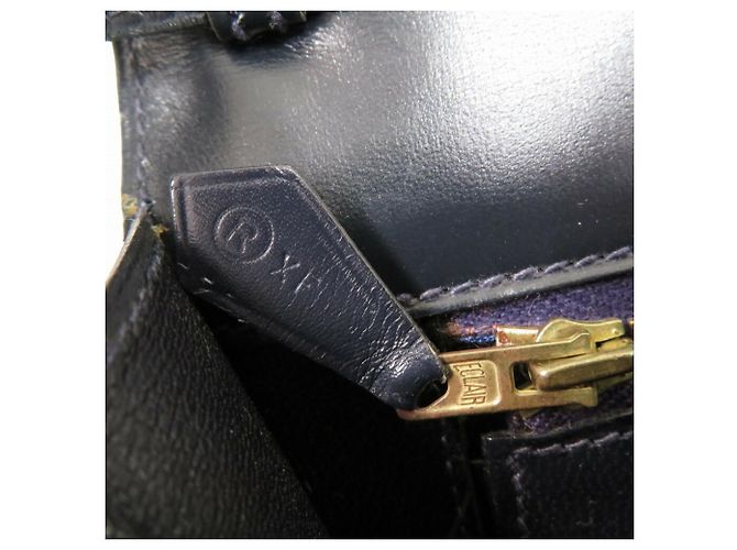Hermès Borsa a spalla in vitello box navy con frange Hermes Blu navy - vista 11