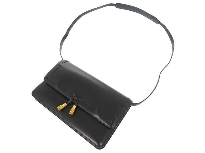 Hermès Borsa a spalla in vitello box navy con frange Hermes Blu navy - vista 7