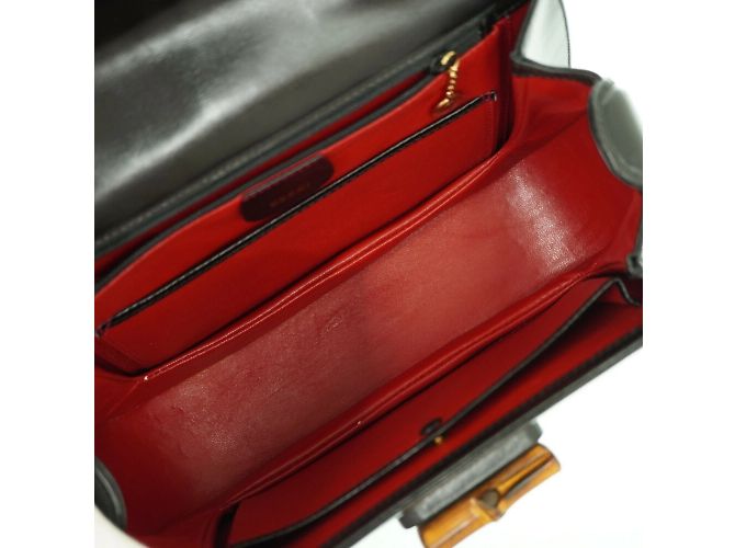 Borsa a spalla Gucci Bamboo Nero - vista 10