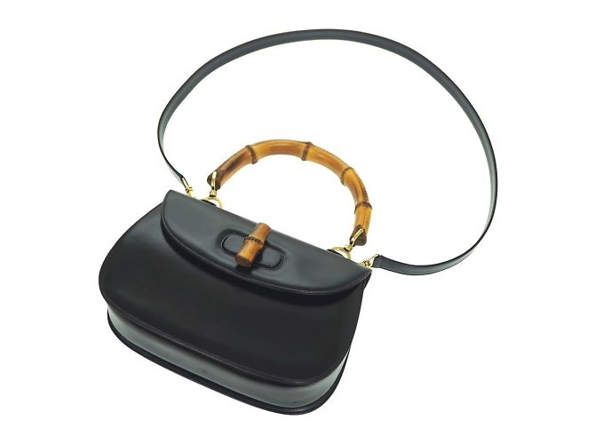 Borsa a spalla Gucci Bamboo Nero - vista 4