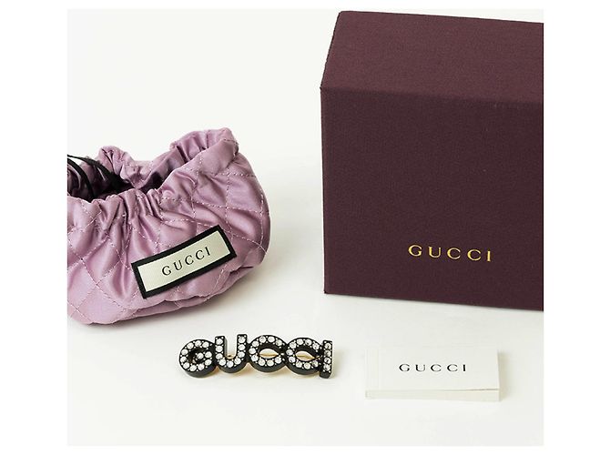 Fermaglio per capelli in cristallo Gucci Nero D'oro - vista 9