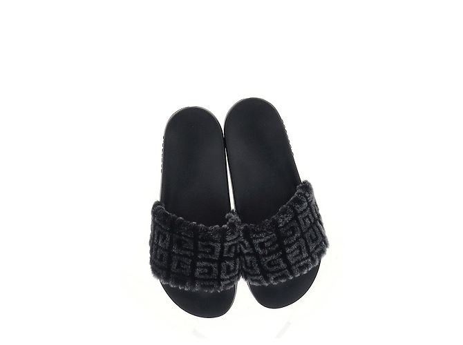 Pantofole in gomma nera con stampa logo Givenchy - vista 13